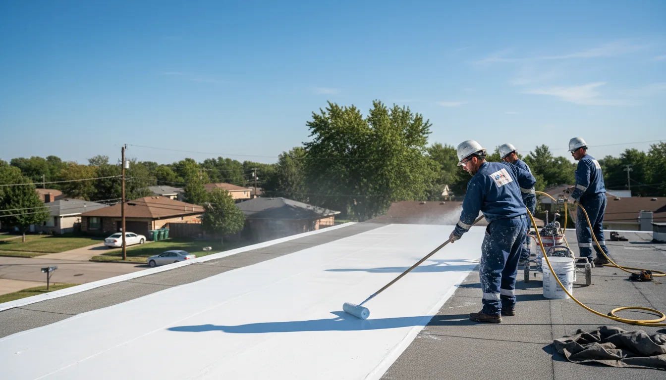 Commercial roof coating in Noble, LA near me